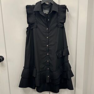 Anthropologie Button-Front Pleated Shirtdress (Size Small)